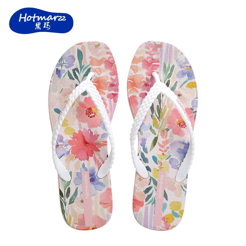 Hotmarzz Seaside Comfortable Non-slip Wear-resistant Soft Thick Bottom Flip-flops
