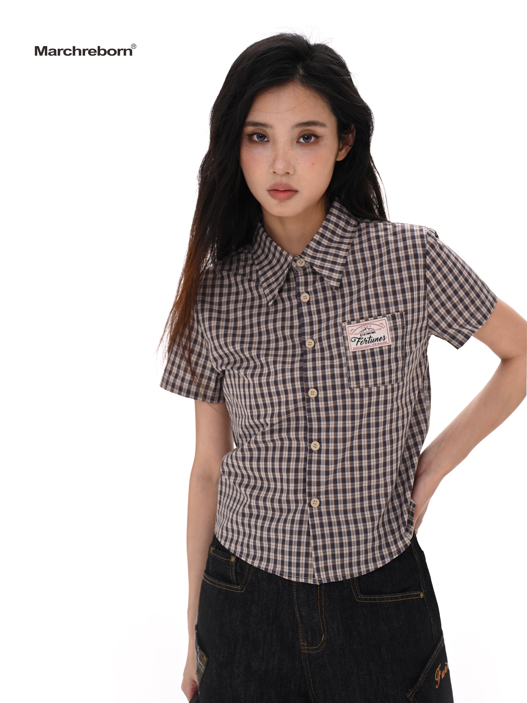 March Vintage Plaid Short Sleeve Shirt