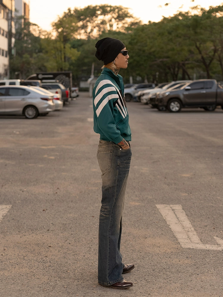 PUBLICRADIO Vintage Washed Rust Denim Flared Pants