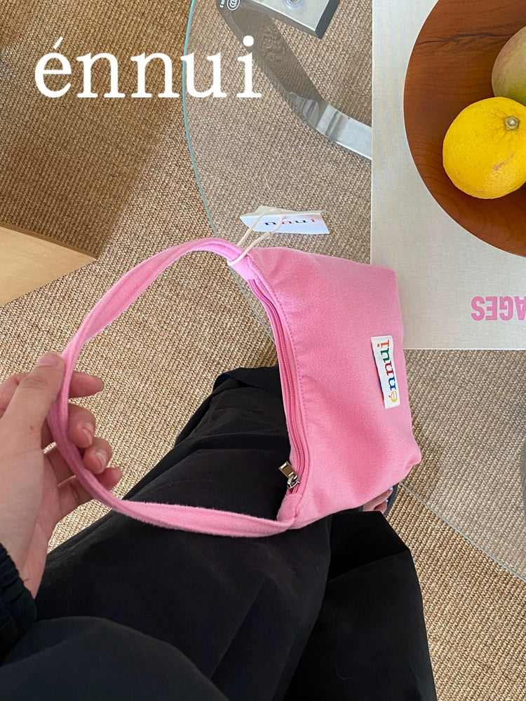 ENNUI Square Vintage Zipper Handheld Underarm Bag