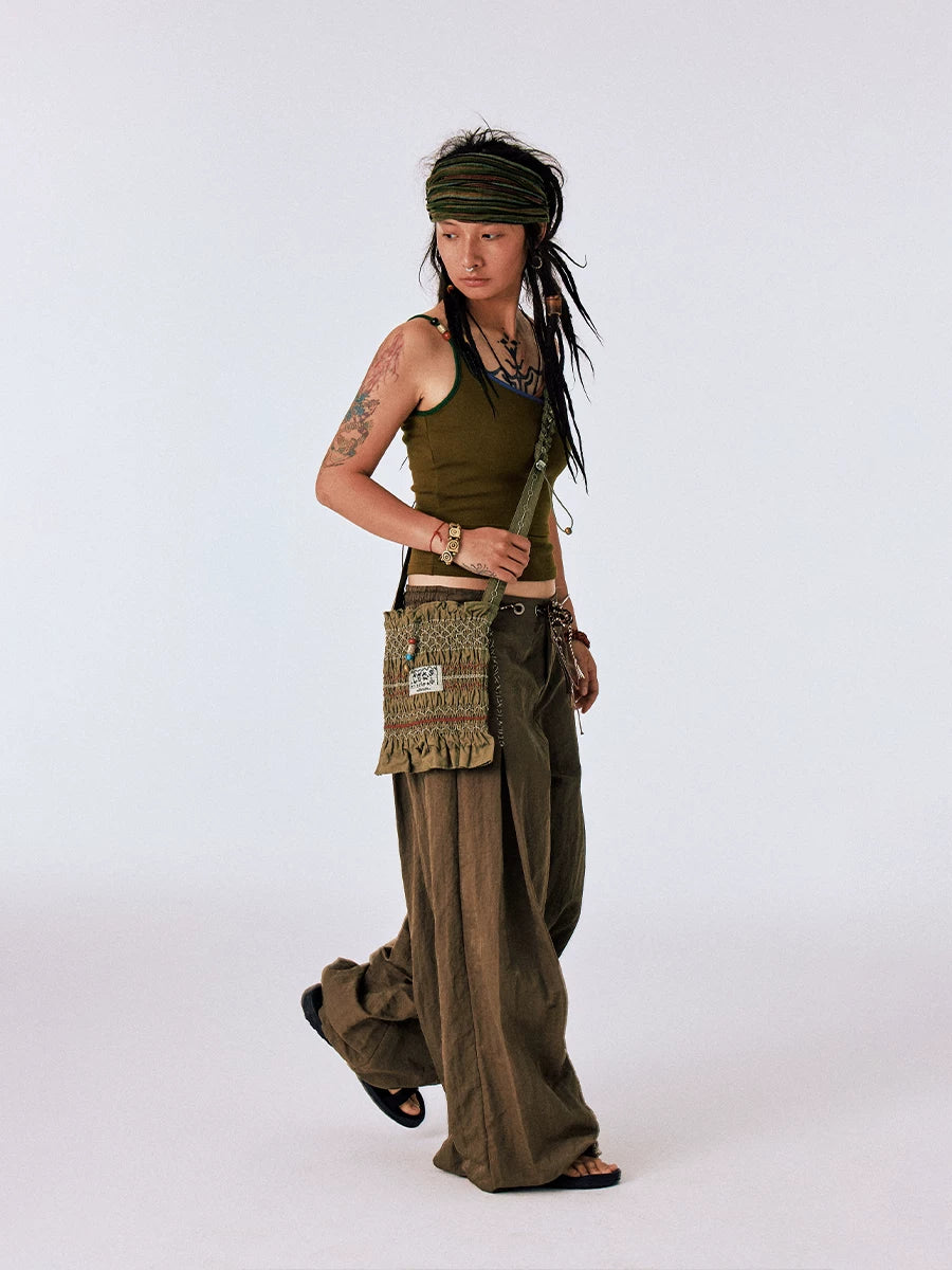 CONP Pleated Wrap Embroidery Nomadic Oblique Span Pouch