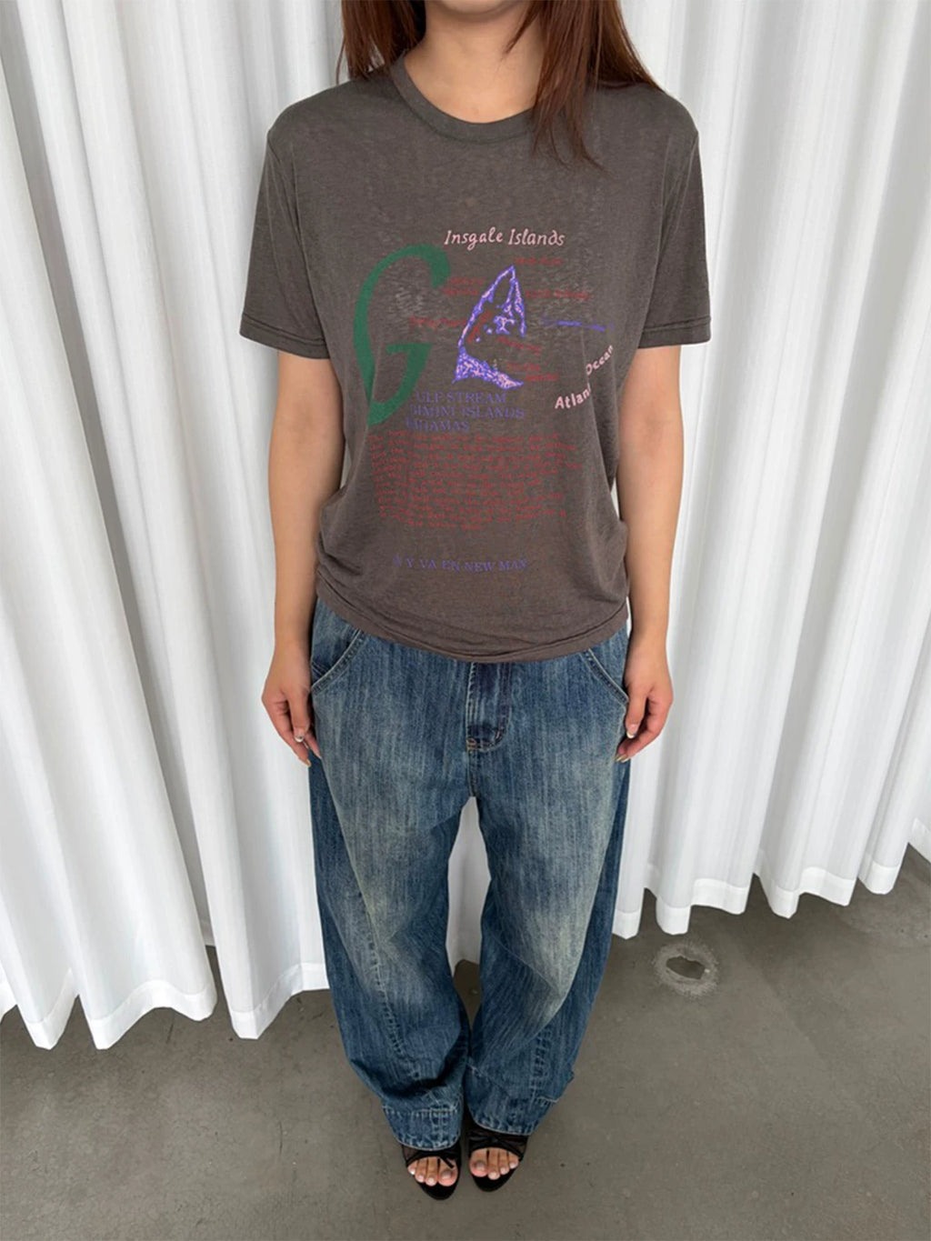 InsGale Retro Old Mottled Print Tee
