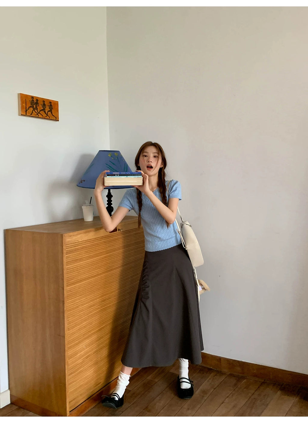 KANO Pleated Stitching Skirt