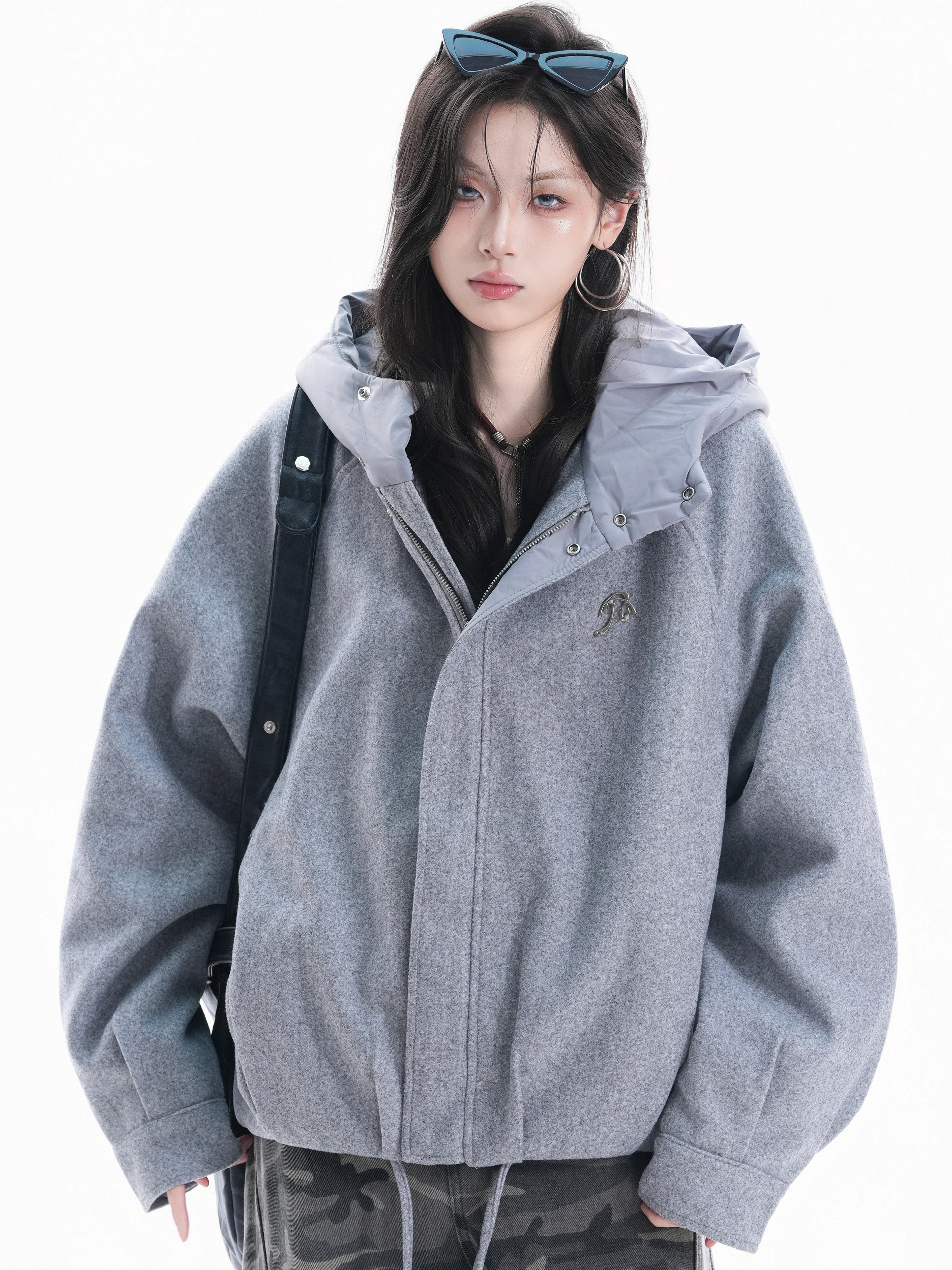 Zuocisankon Classy Hooded Woolen Cotton Jacket