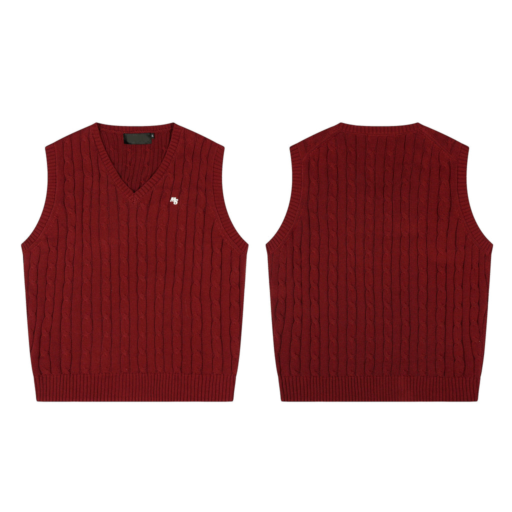 EAHO Retro Lazy Wind Sleeveless Knitted Vest Sweater