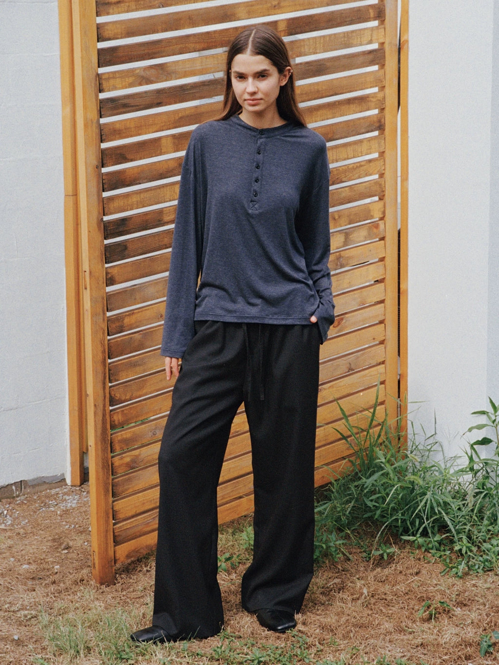 VLABMADE Elegant Old Money Henry Collar Long Sleeves