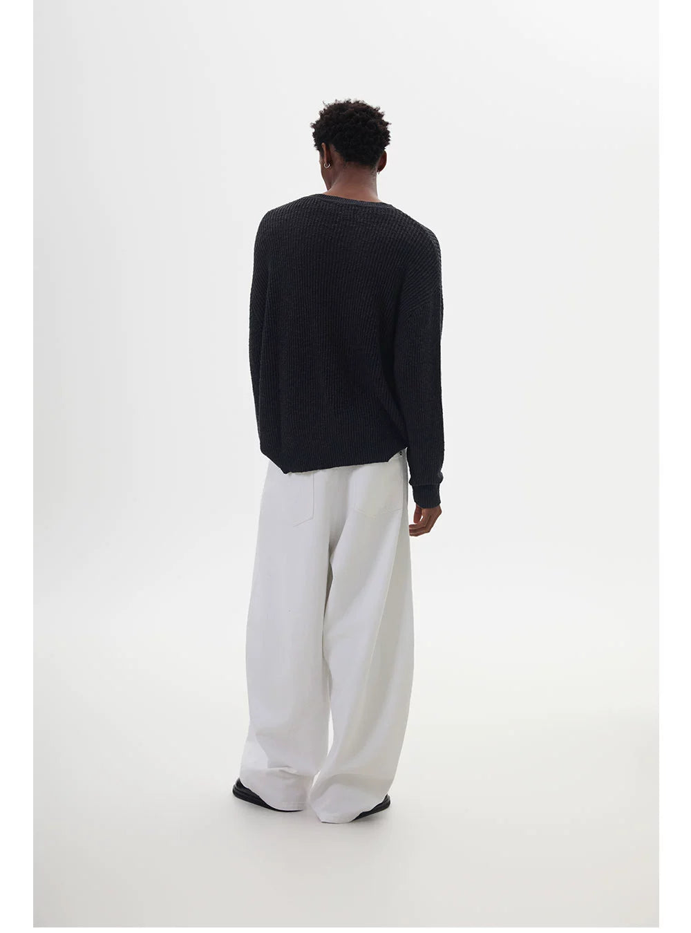 Anniehall Textured Slub Belly Yarn Sweater