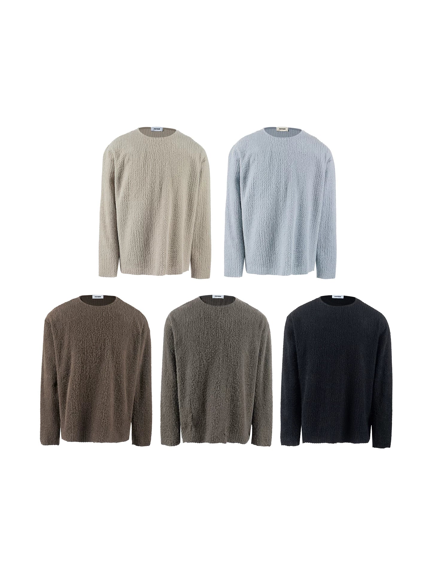 FOYEEN Autumn Plush Multi-Color Cleanfit Casual Long Sleeve