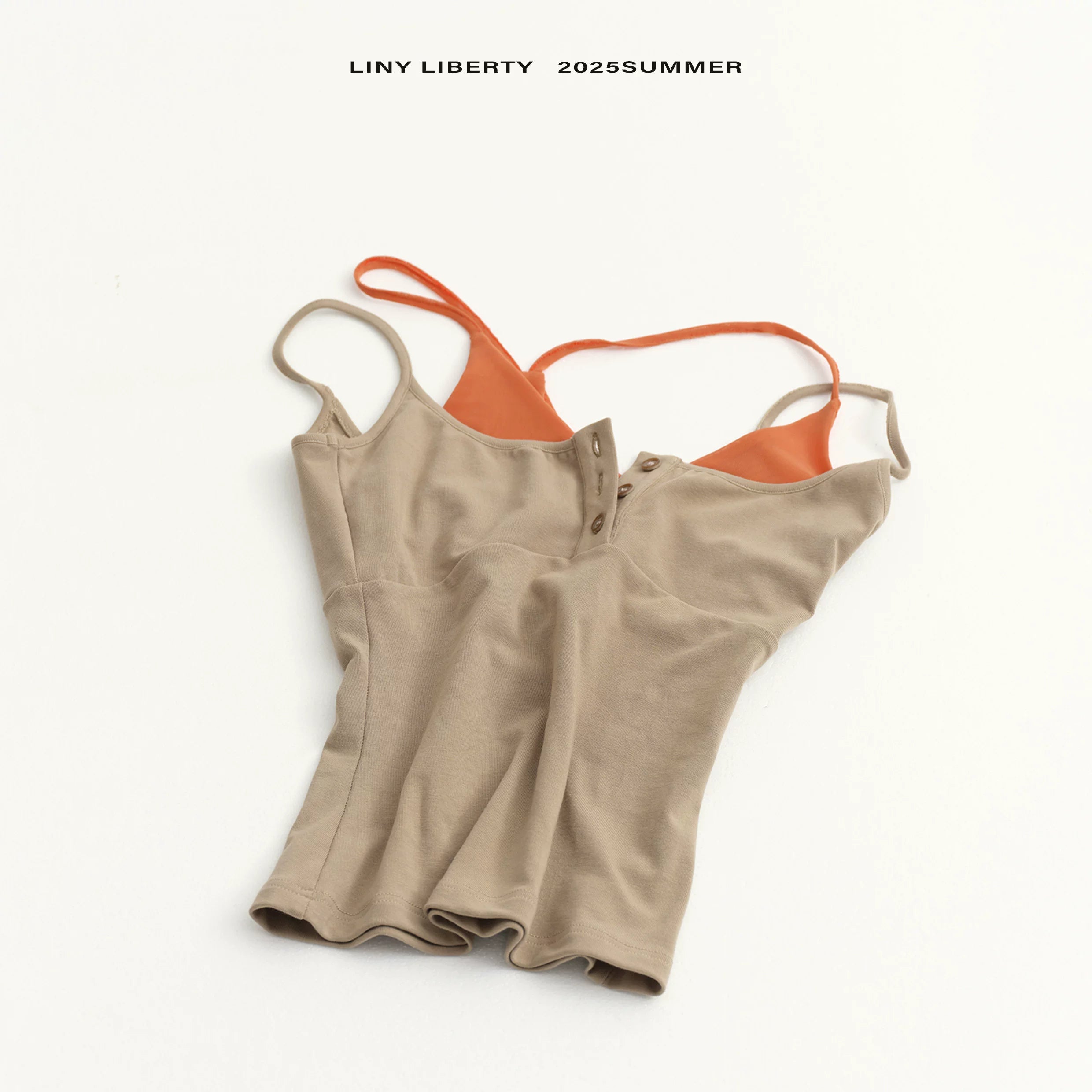 LINY LIBERTY Fake Two-piece Slim-fit Knitted Sling Vest