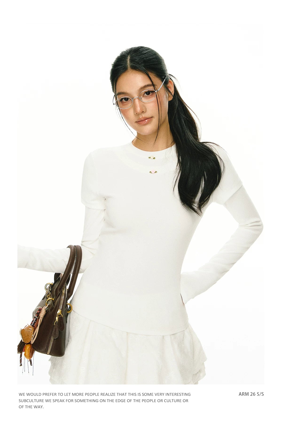 Ariseism Slim Fit Crew Neck Versatile Long Sleeve