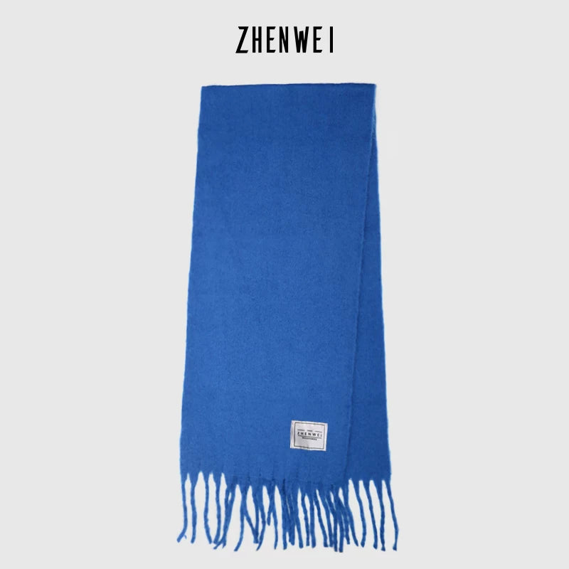 ZHENWEI Mohair Fringed Thick Big Scarf Shawl
