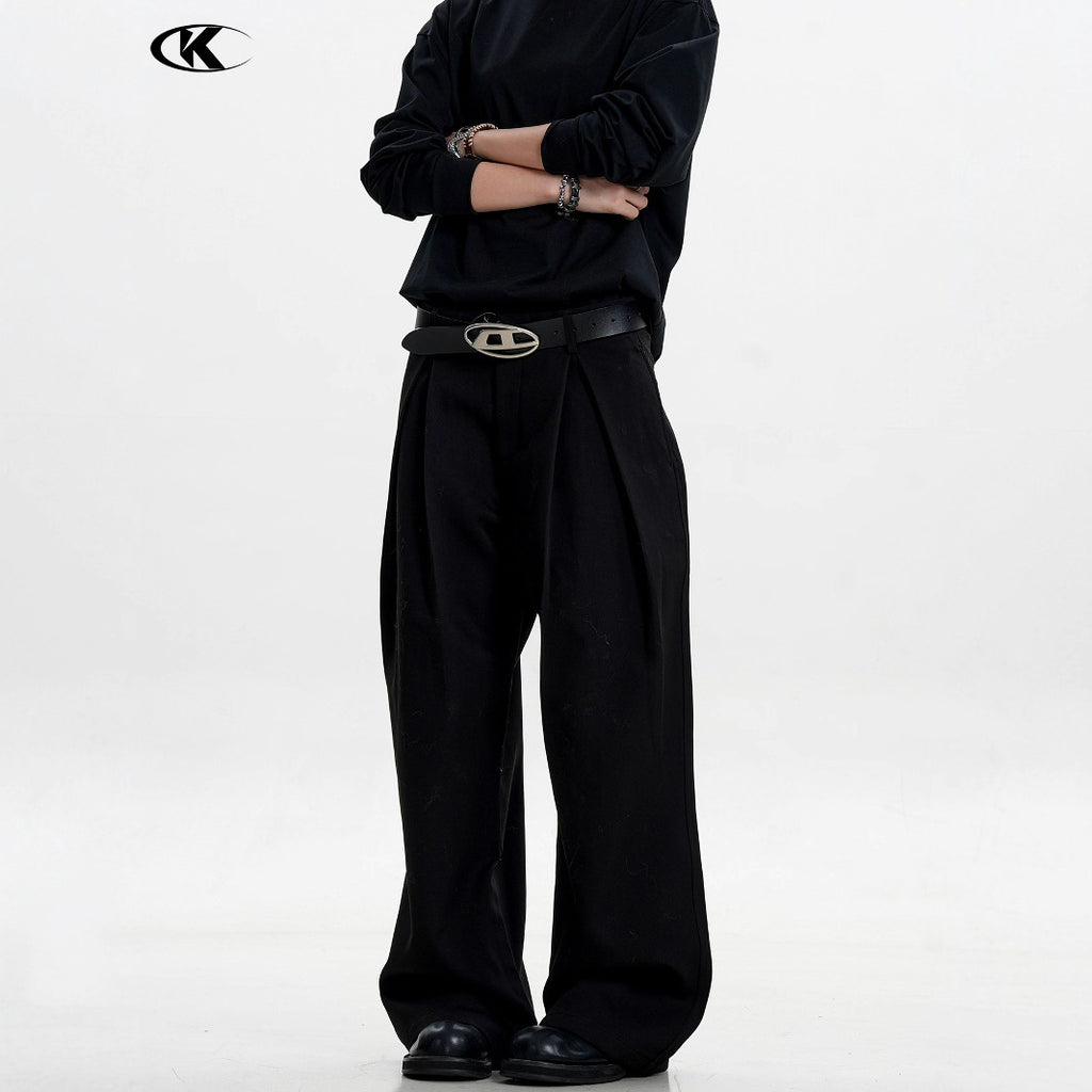 11KN Pleated Loose Three-dimensional Trousers