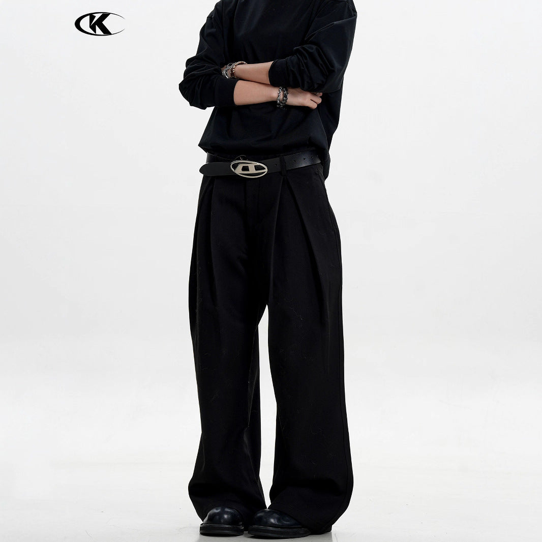 11KN Pleated Loose Three-dimensional Trousers