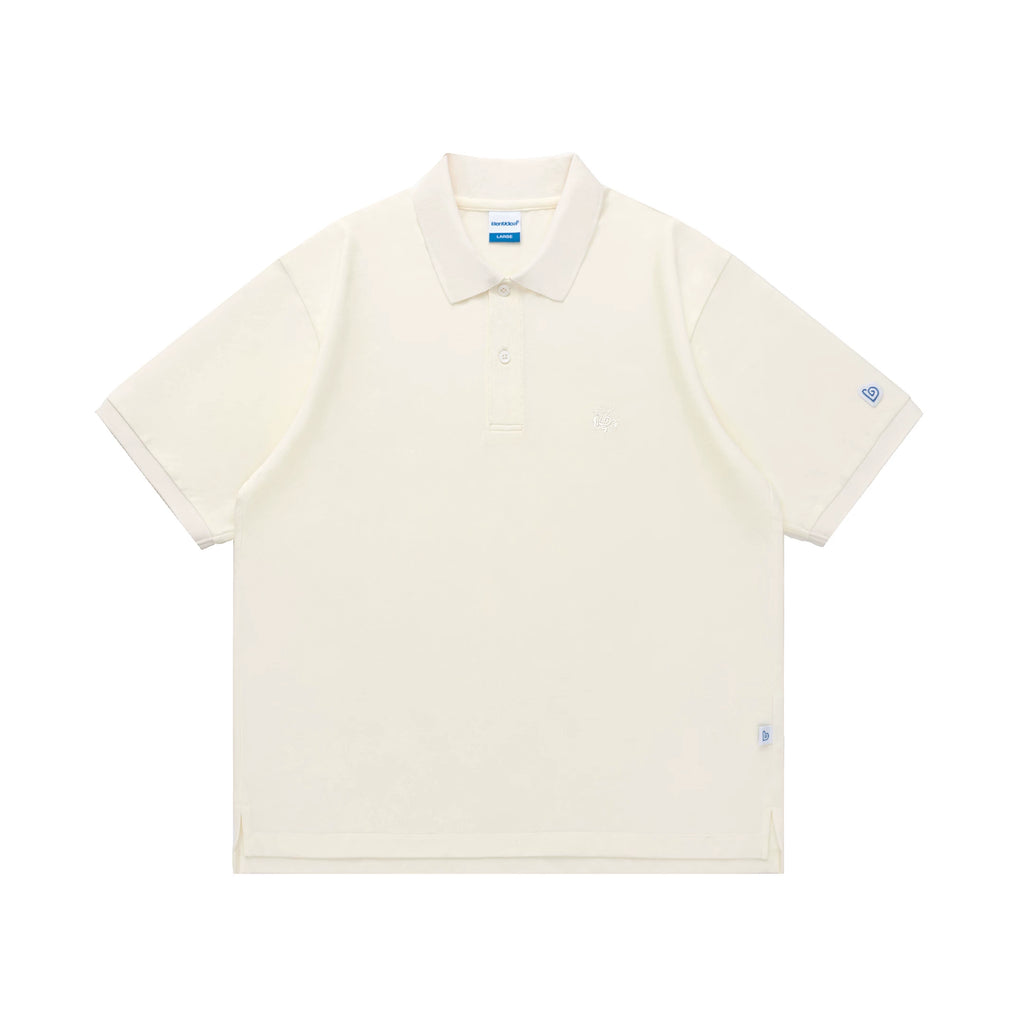 BENT IDEA Embroidered Simple Polo Shirt Tee