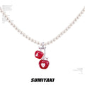 SUMIYAKI Three-dimensional Drop-glazed Cherry Pearl Necklace