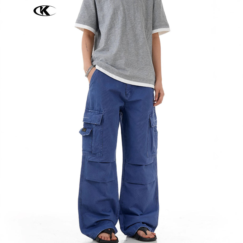 11KN Drawstring Retro Straight Loose Casual Pants
