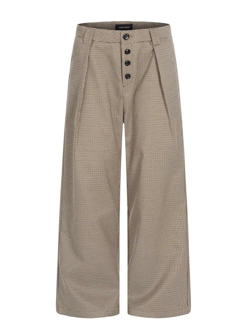 11KN Compound Pleated Breasted A-shaped Straight Wide-leg Slacks