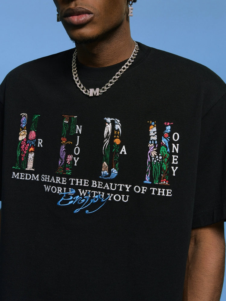 MEDM Small Element Stacking Embroidery LOGO Tee