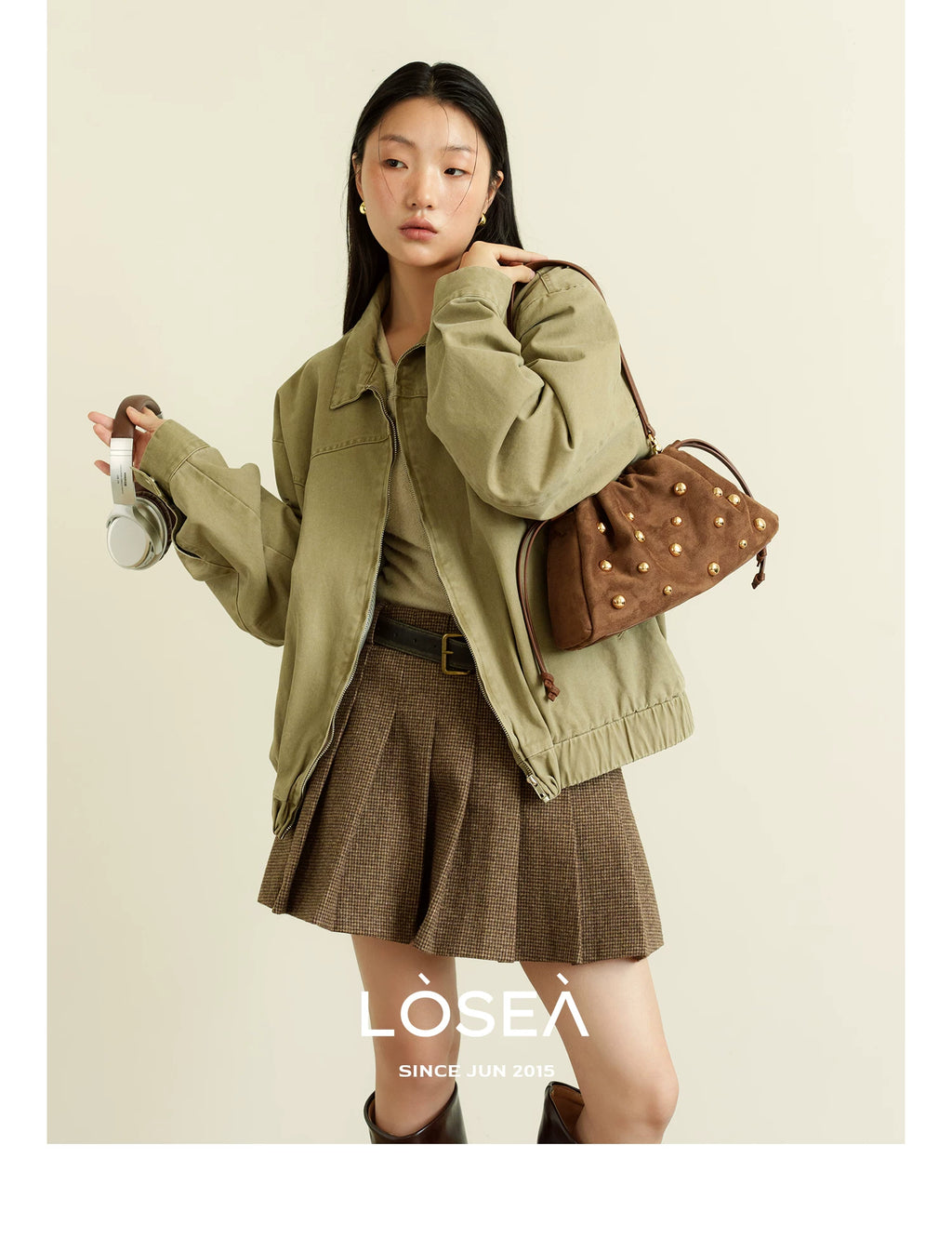 LOSEA Rivet Strap Armpit Bag