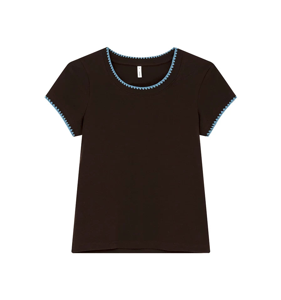 KANO Contrasting Shell Edge Round Neck Tee