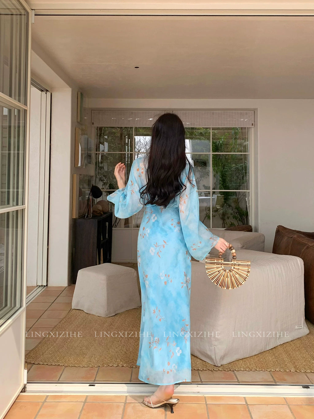 ZIHE Floral Waist Dress