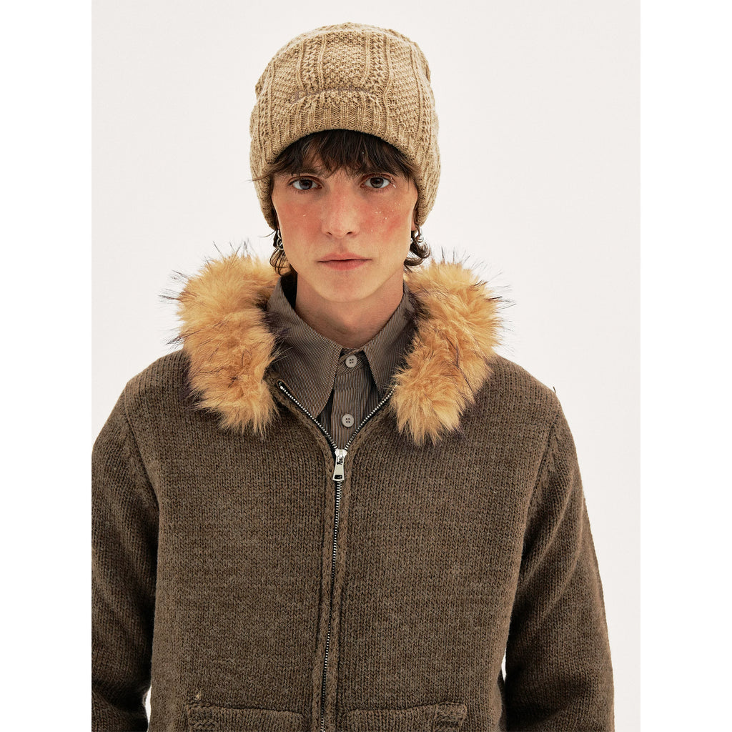 MADWITCH Vintage Hooded Knitwear Jacket