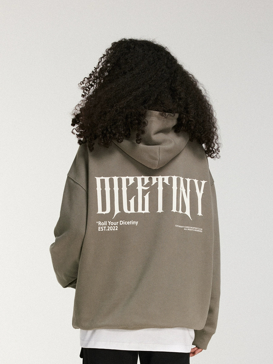 DICETINY Back Logo Three-dimensional Printing Hooded Sweater