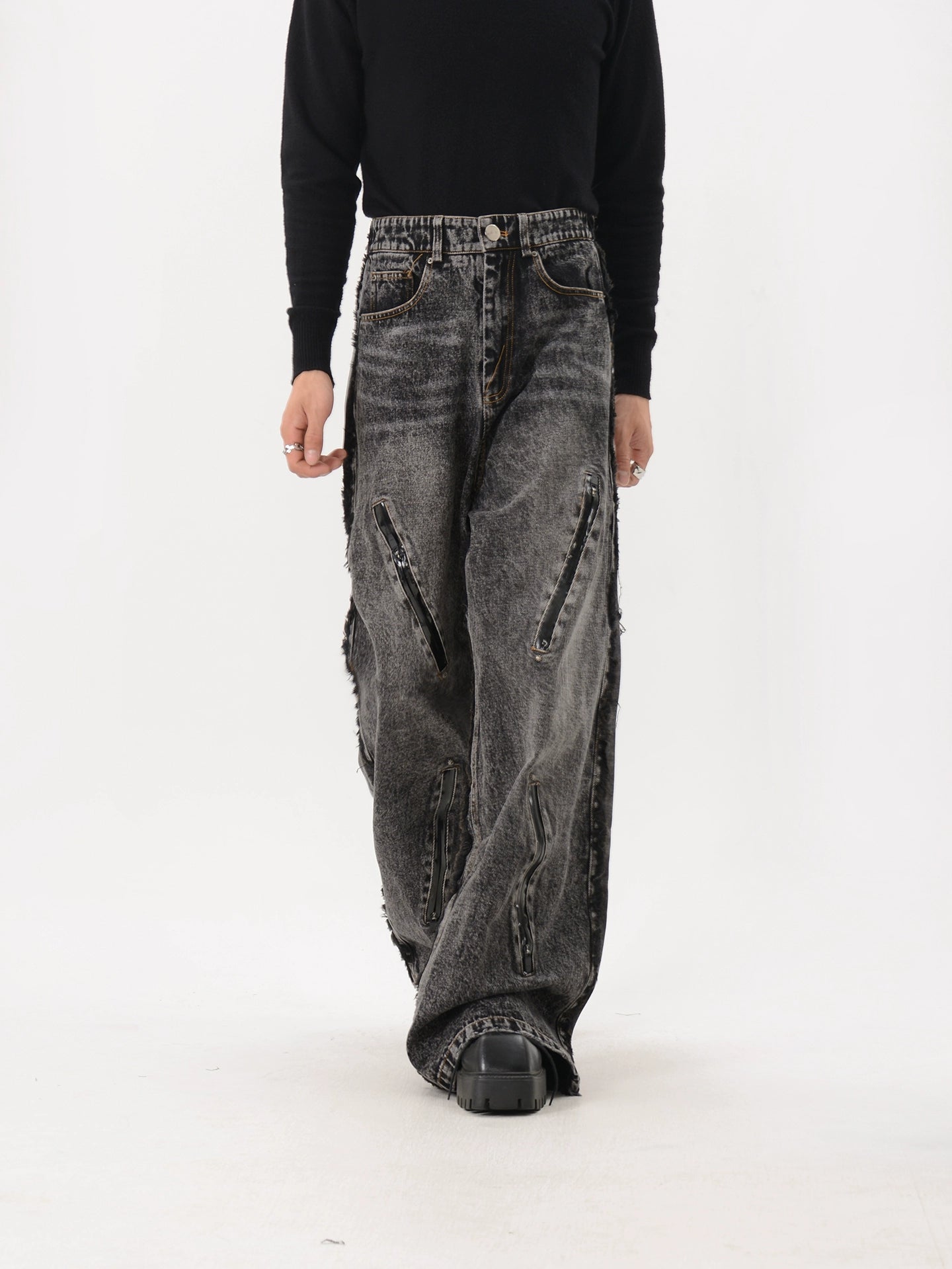 NUndefined Rough Loose Wide Leg Jeans