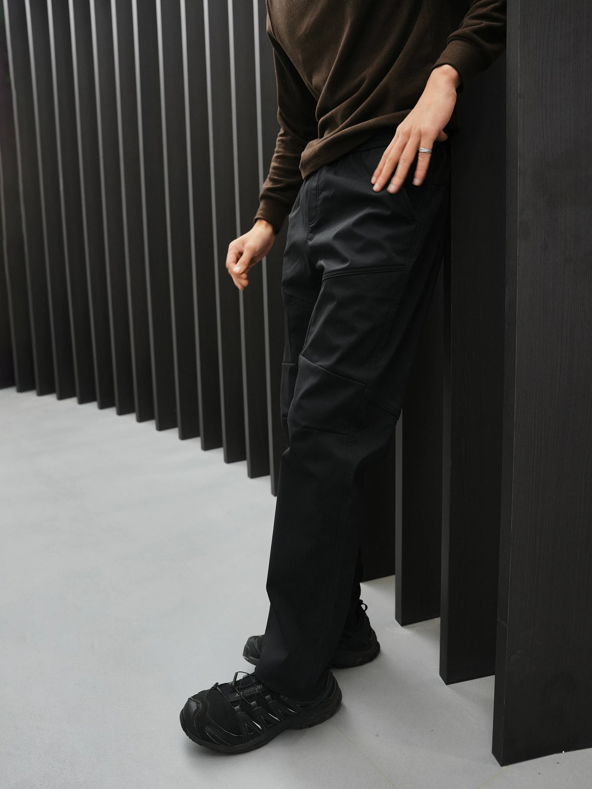 GTAL Casual Thin Velvet Splicing Casual Straight Pants