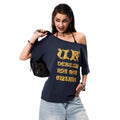 0123Start Diagonal Shoulder Contrasting Loose Tee