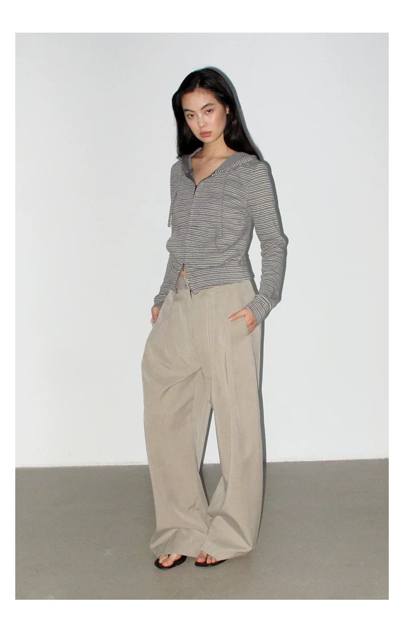 NOT UGLY Versatile Loose Double-pleated Casual Pants
