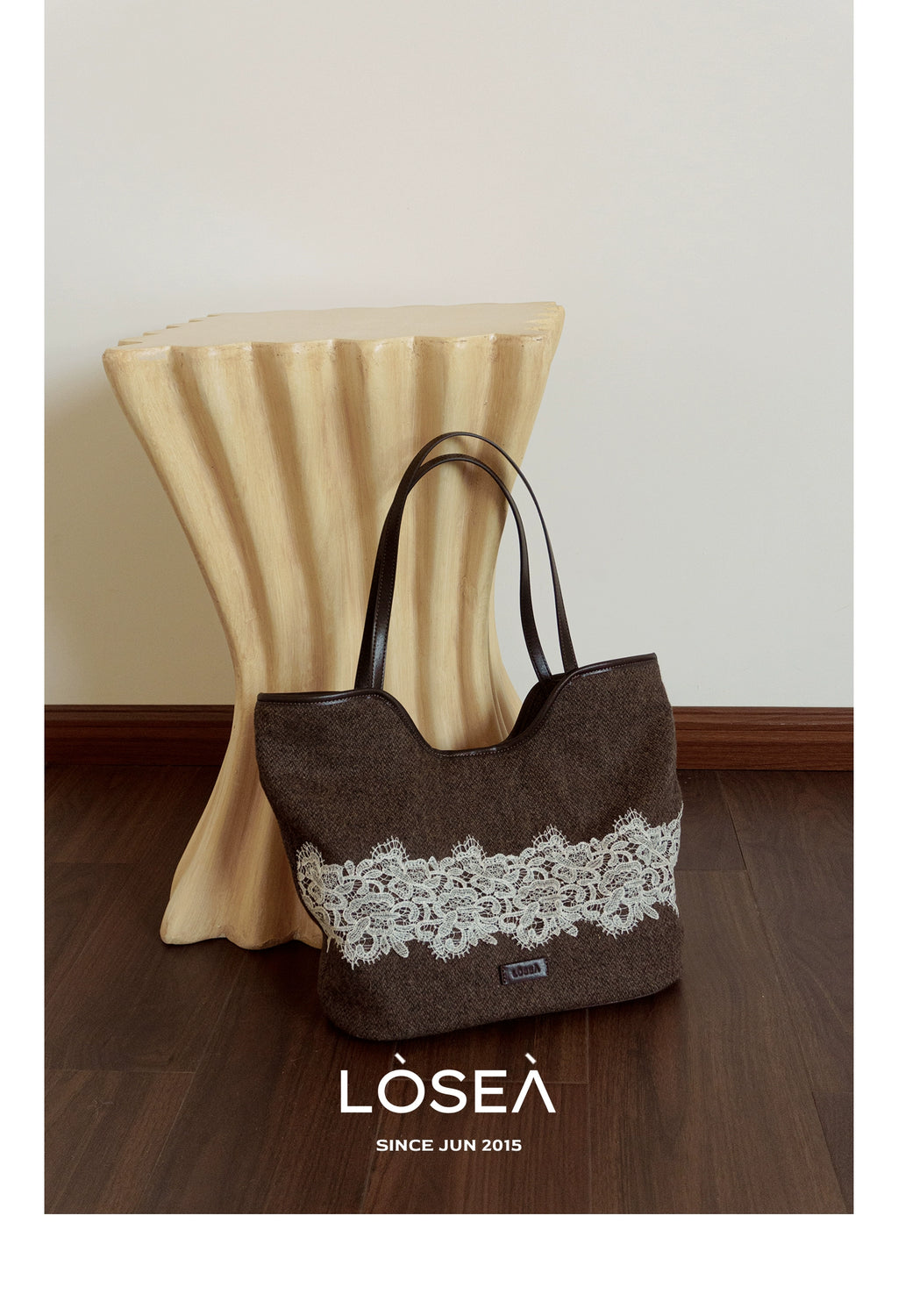 LOSEA Lace Woolen Tote Bag