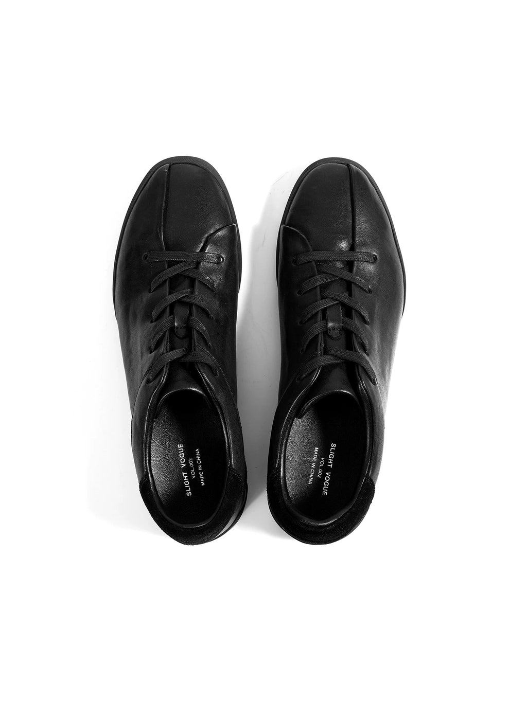 Slight Vogue Pleated Cut Flat Casual Leather Shoes