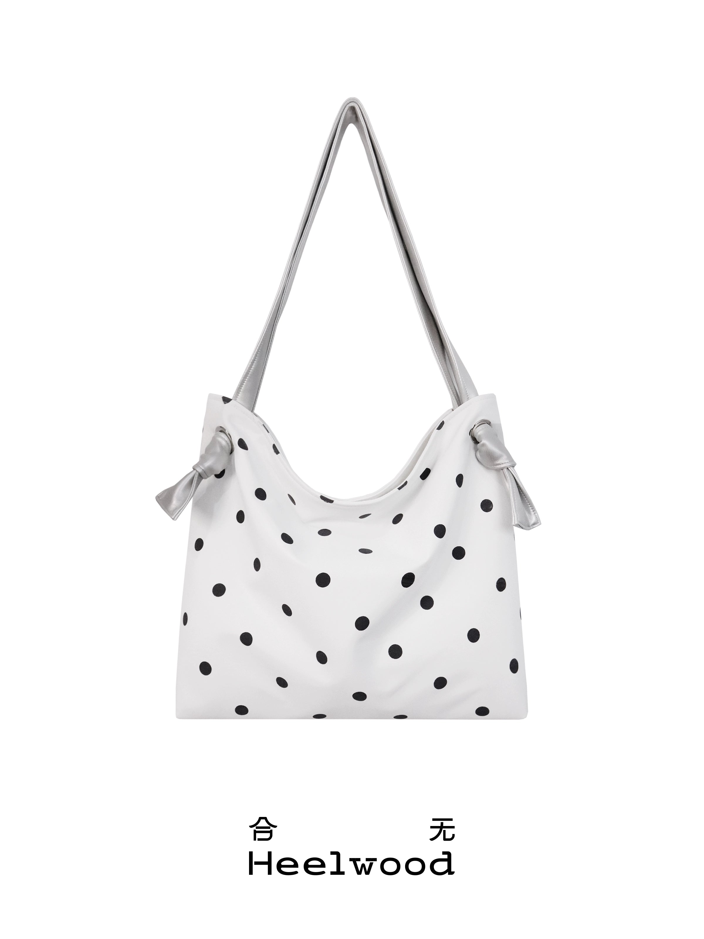 Heelwood Contrast Polka Dot Shoulder Tote Bag