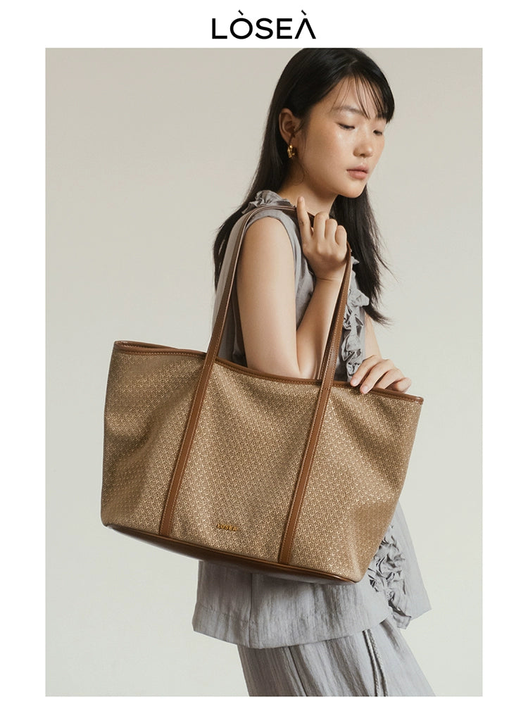 LOSEA Woven Large Capacity Tote Bag