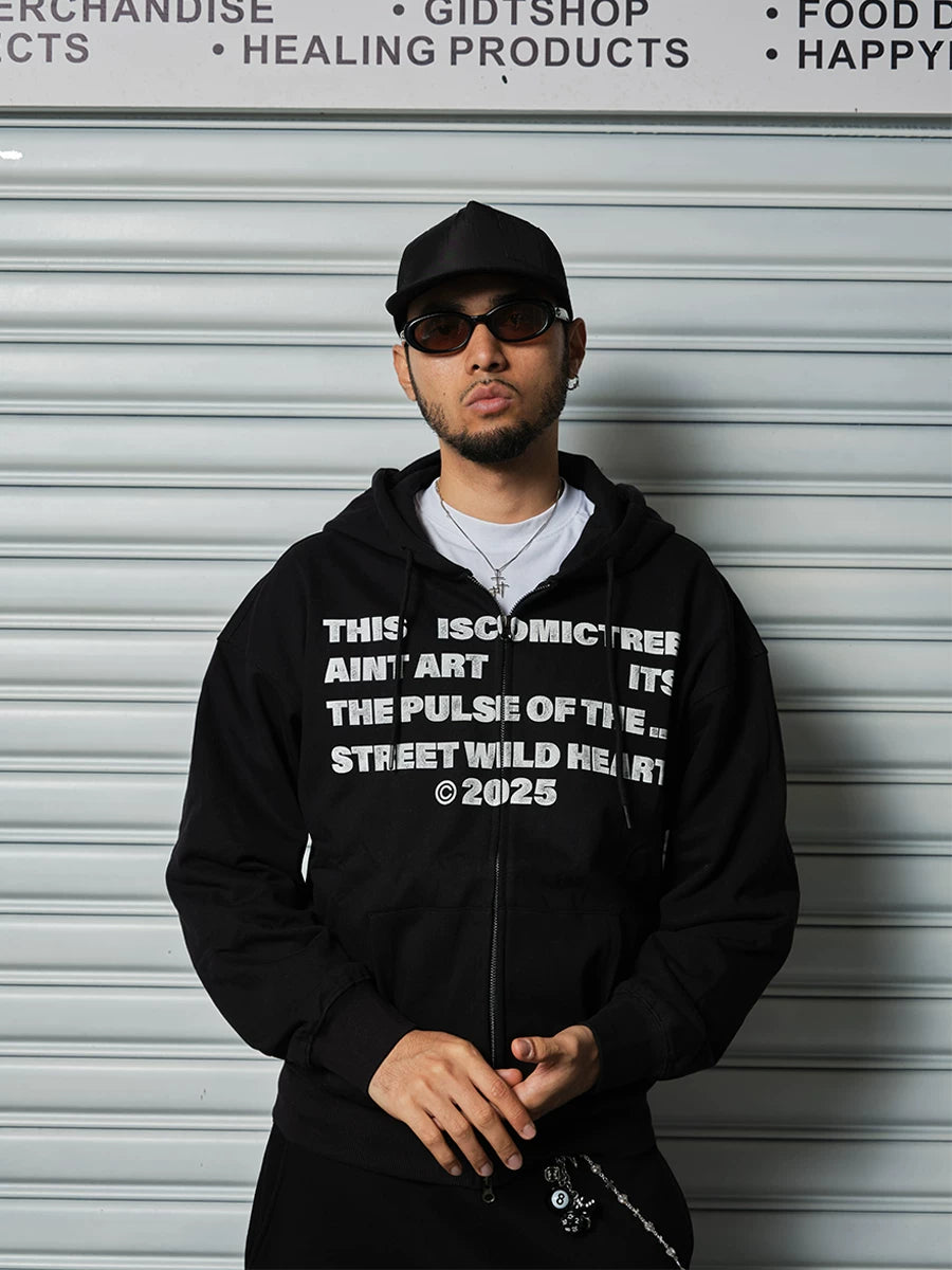 ComicTree Full Print Old Zip Hoodie Sweater