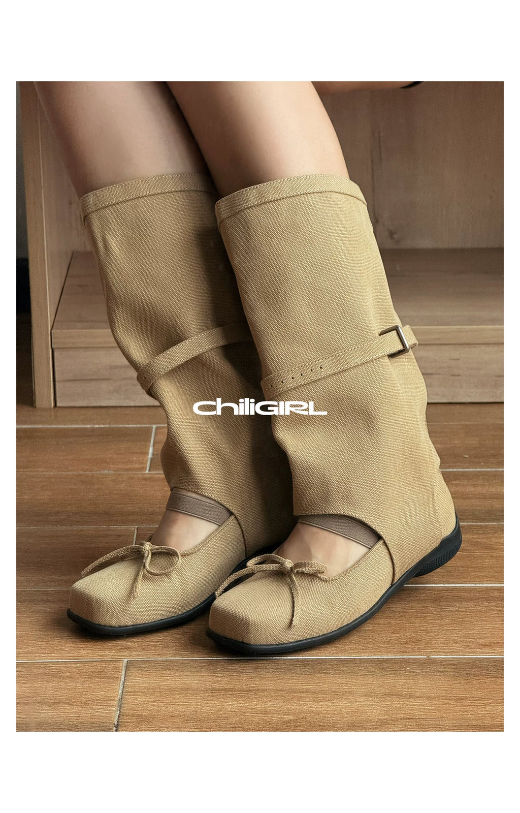 CHILIGIRL Ballet Splicing Hollow Breathable Boots