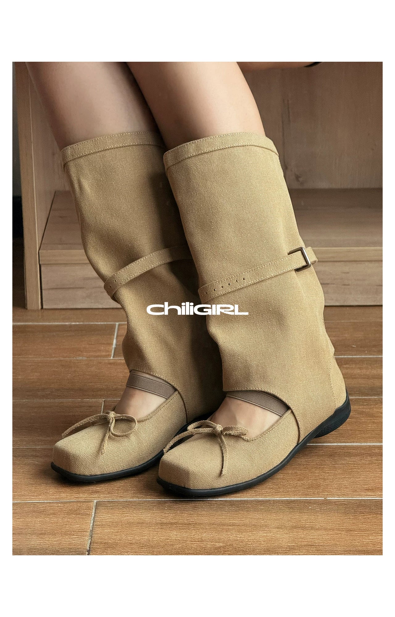 CHILIGIRL Ballet Splicing Hollow Breathable Boots
