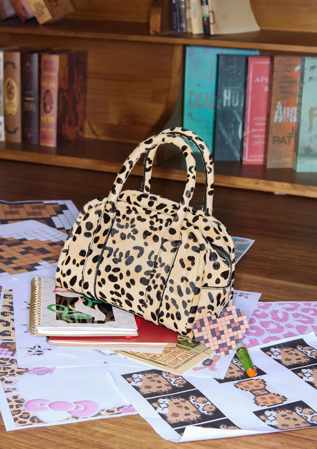 ANGELSKY Niche Leopard Print Messenger Bag