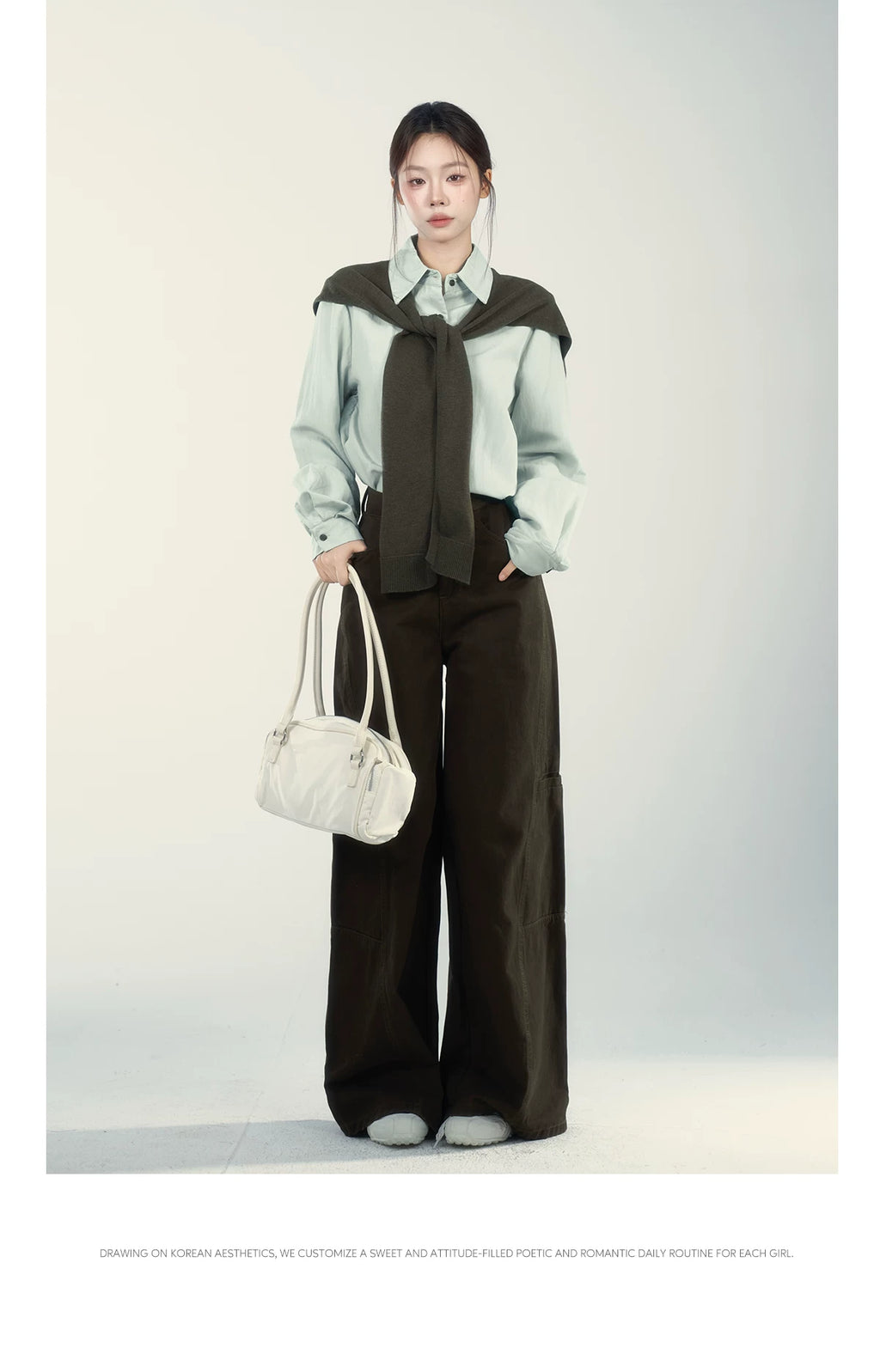 Wildberry High Waist Loose Versatile Wide Leg Casual Pants