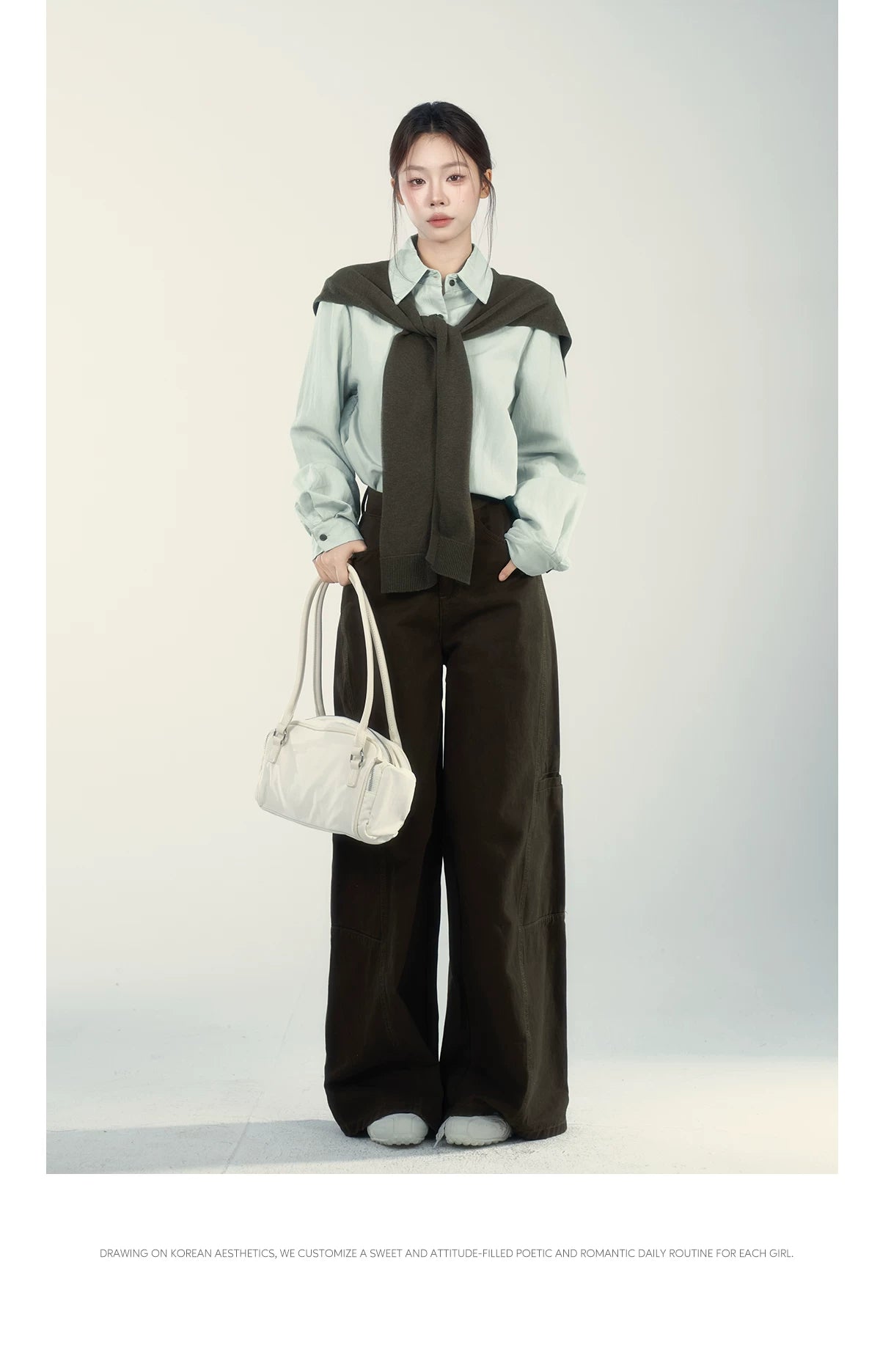 Wildberry High Waist Loose Versatile Wide Leg Casual Pants