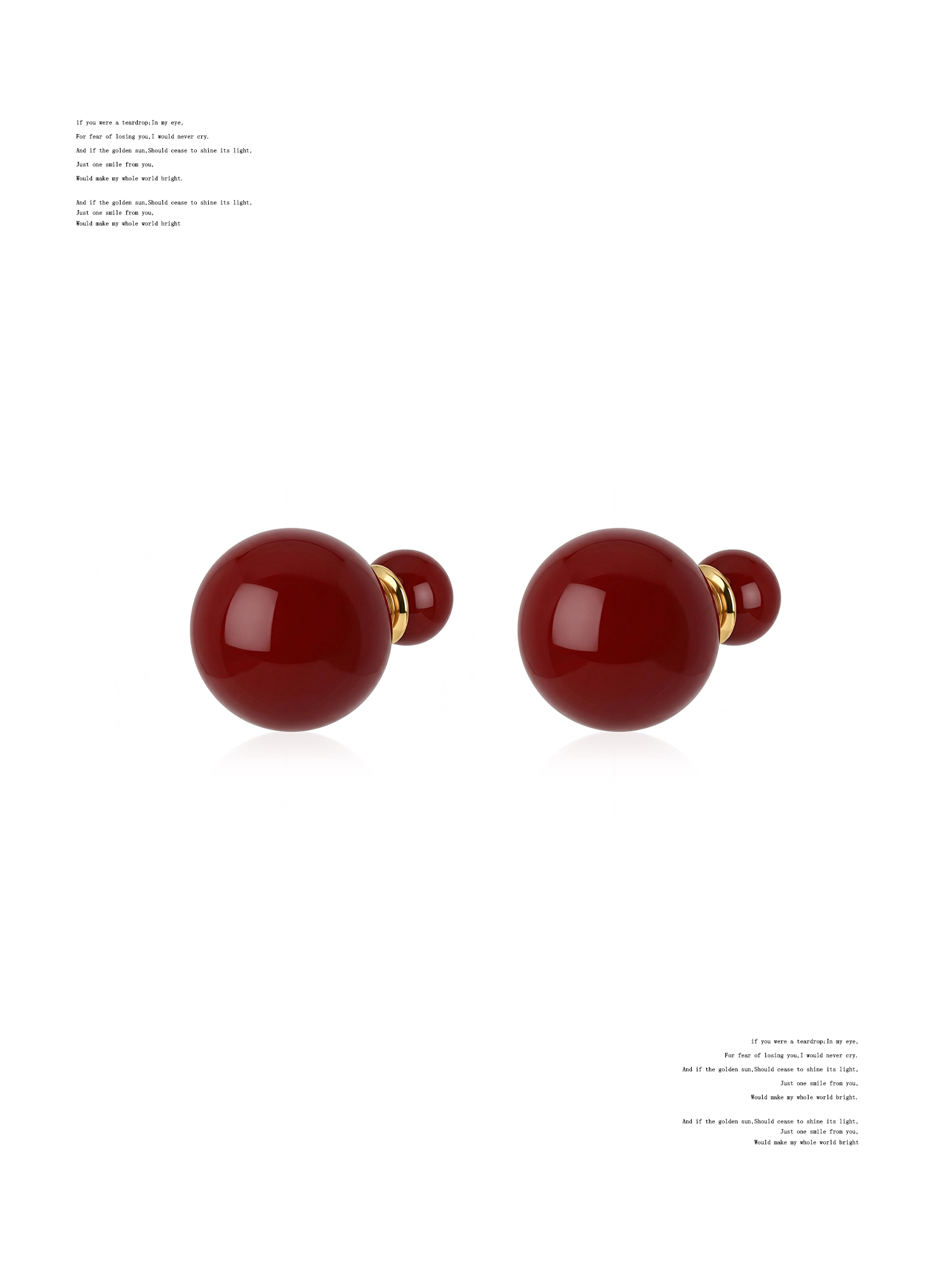 NO SOLUTION Double Sided Bead Stud Earrings