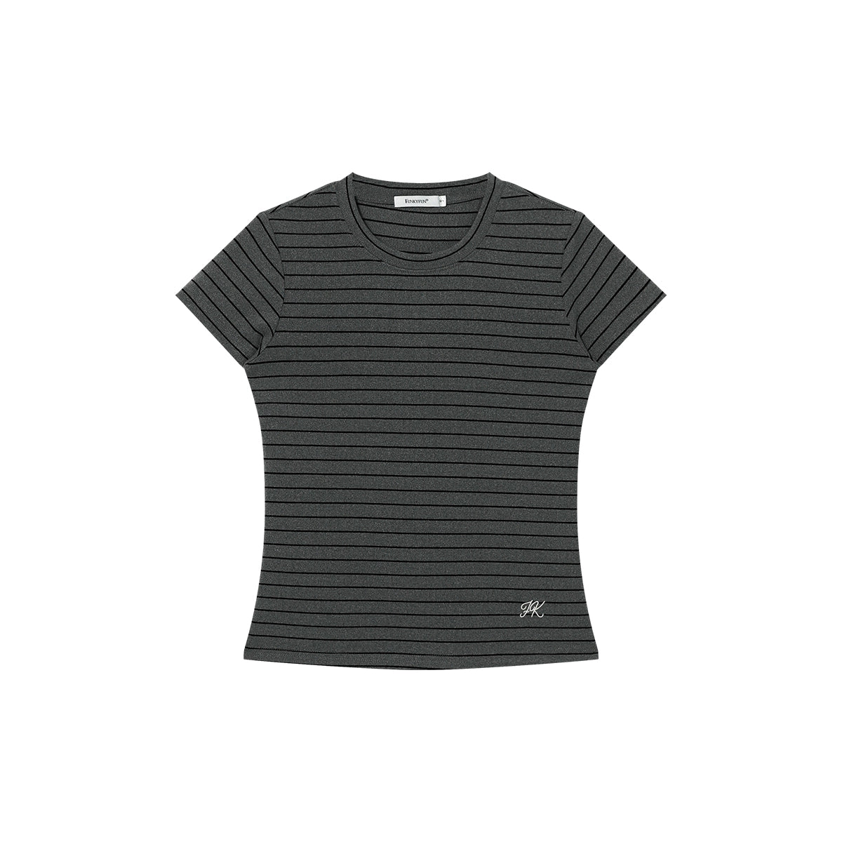 FUNKYFUN Elastic Comfortable Soft Contrasting Striped Slim Tee