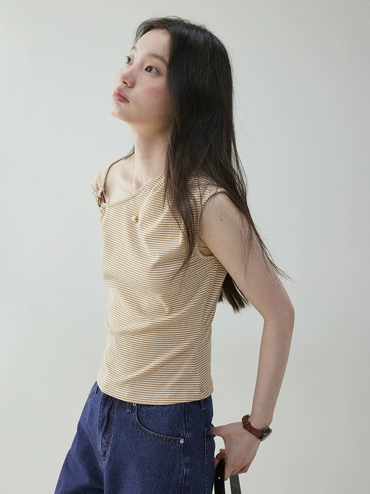 VOOE Irregular Striped Vest