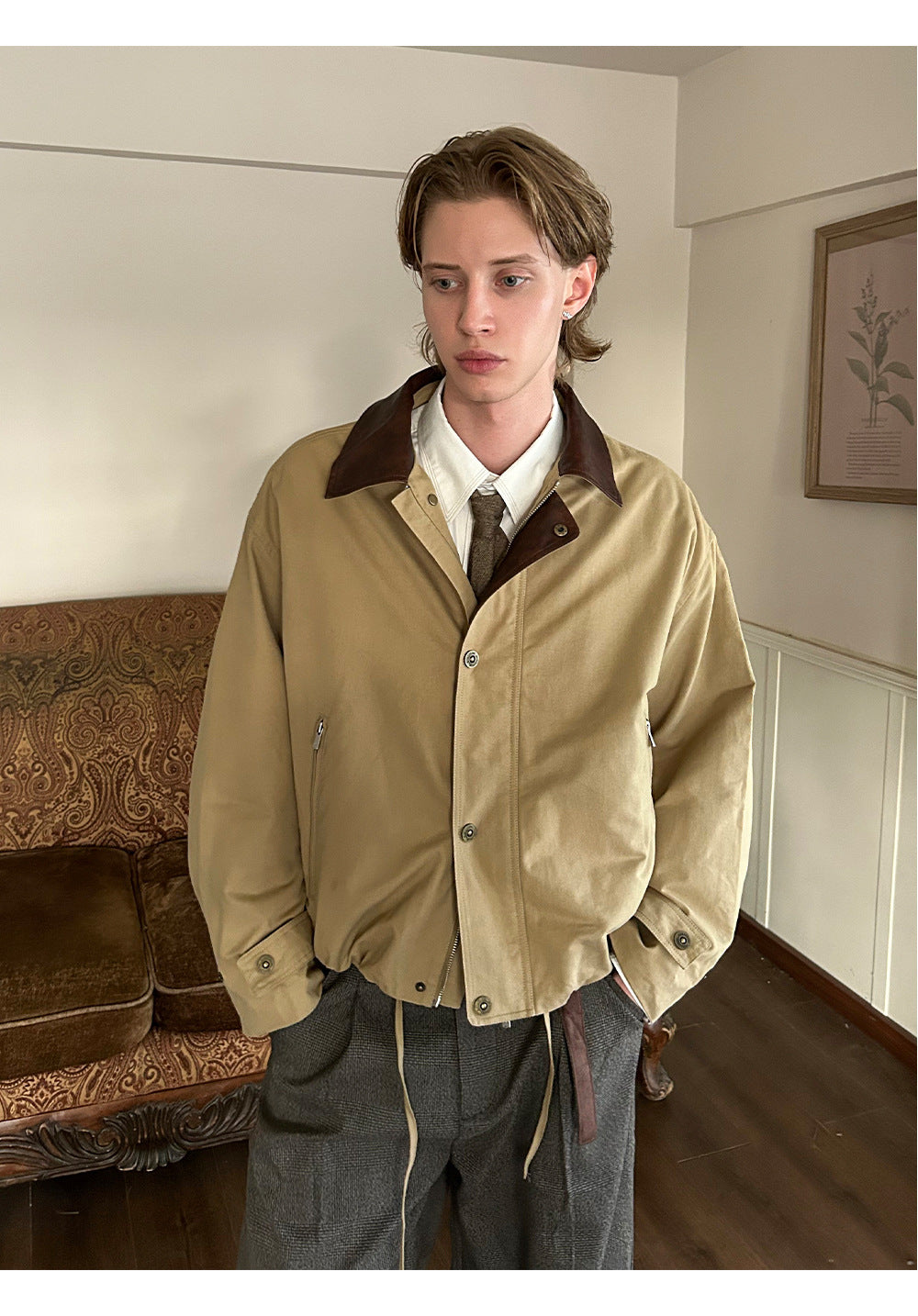 EME Vintage Leather Loose Jacket