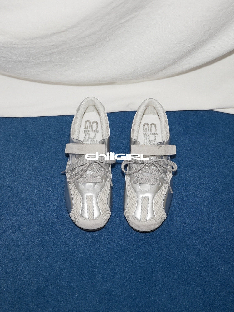 CHILIGIRL Lace-up Casual Mesh Breathable Shallow Mouth Single Shoes