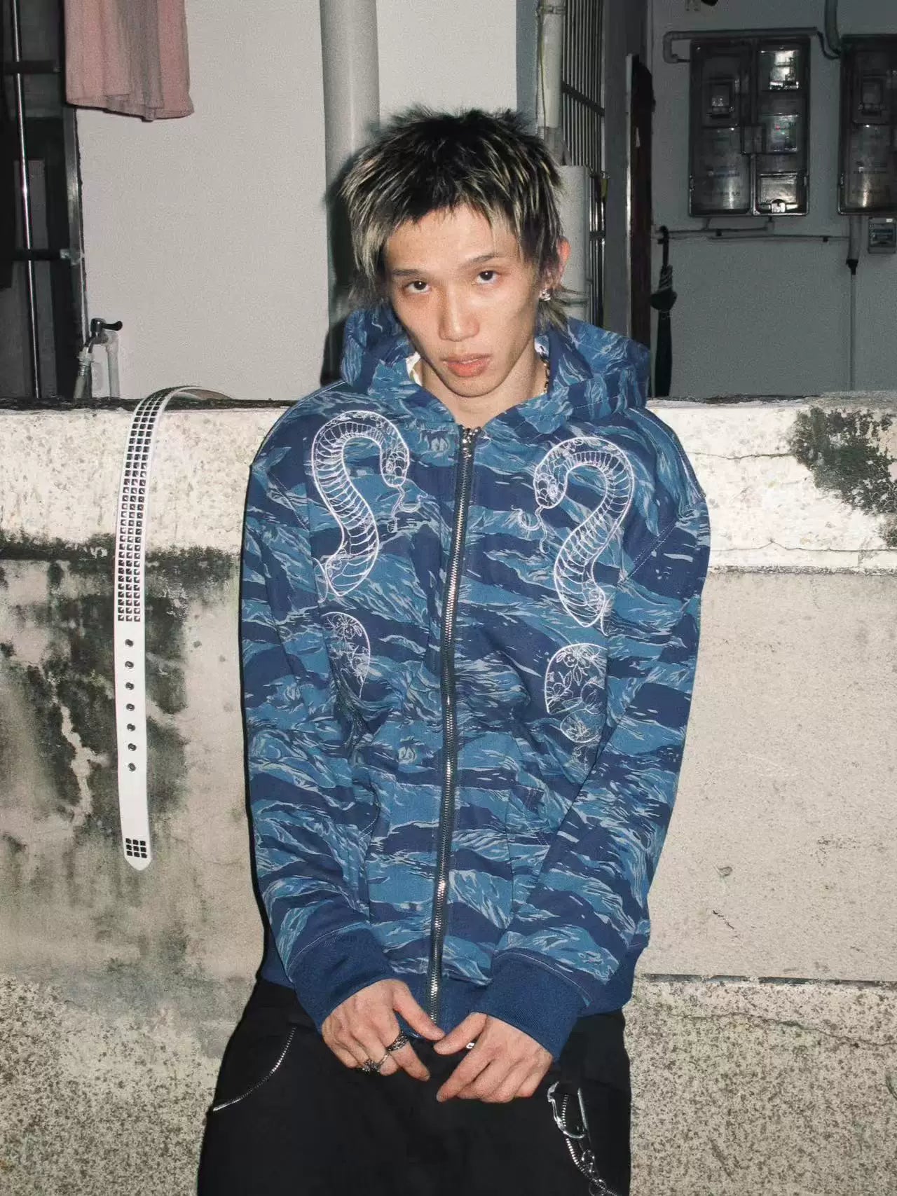 GameOne  Tiger Hip Hop Camo Vintage Cardigan Sweater