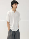 CARPEM Thin V-neck Rough Edge Casual Tee