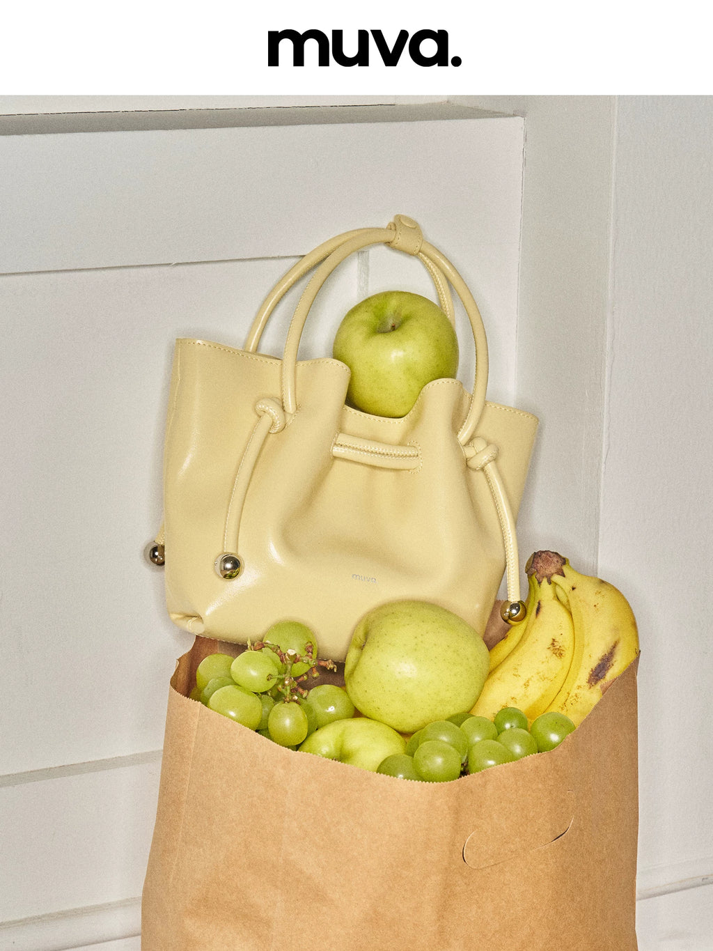 Muva Leather Hand-held Pleated Small Bag