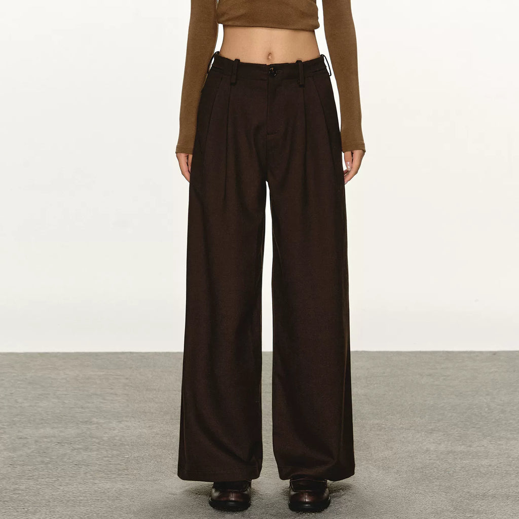 Anna Aneae Tencel Wool Drape Suit Pants